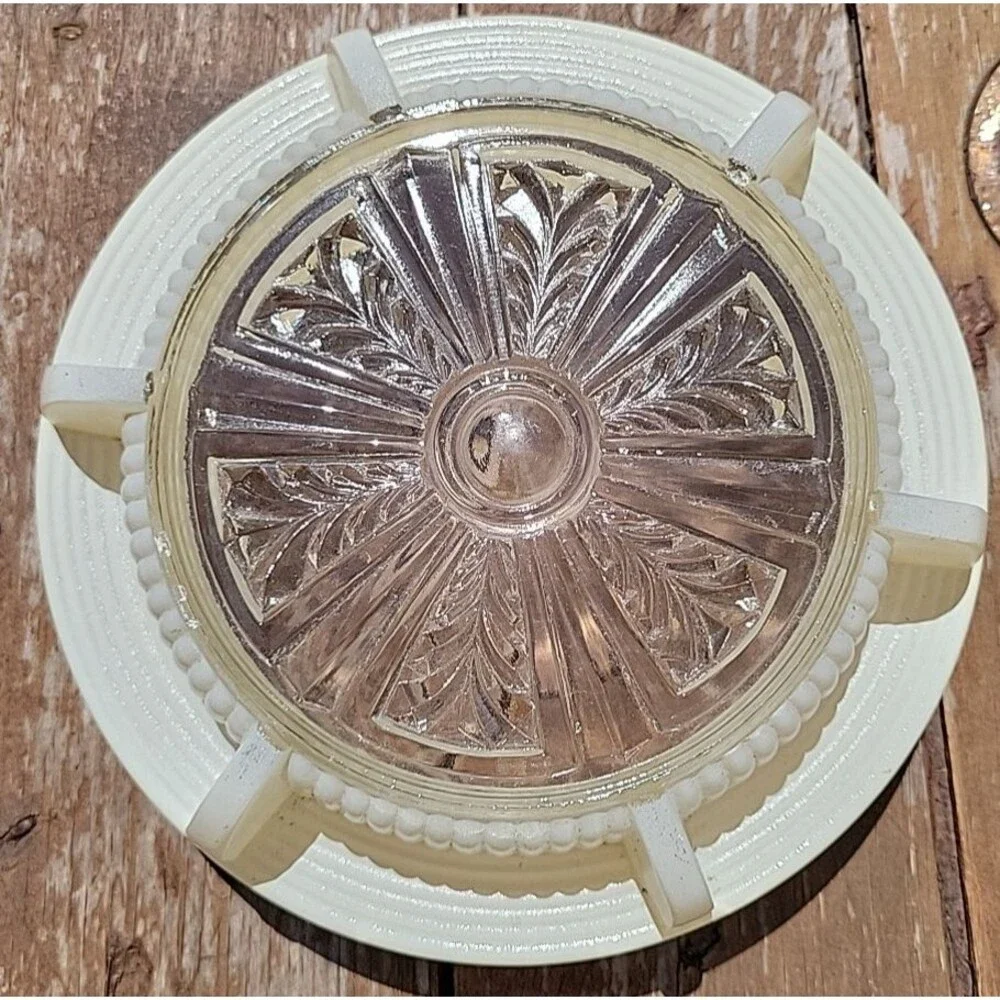 Glass Shade Diffuser Clear Frosted Art Deco 6 3/8